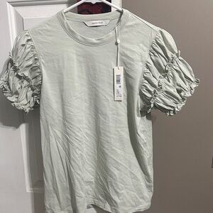 Women's Rebecca Taylor  Ruffled Sleeve Top - Light Green nwt